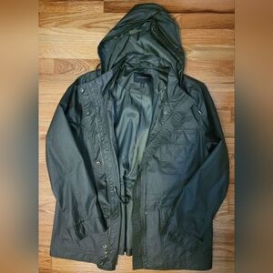 Women's Banana Republic Olive Hooded Raincoat